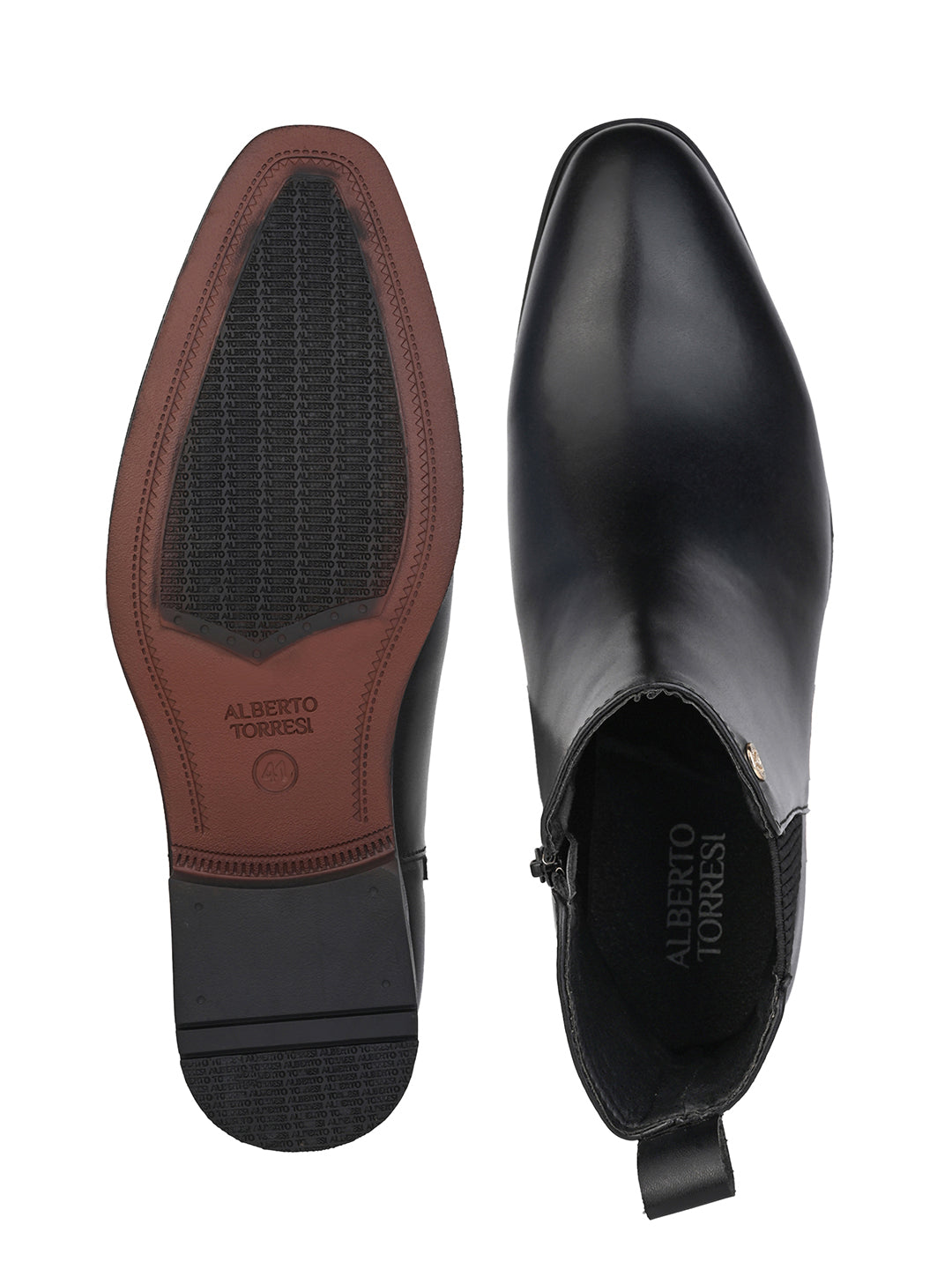 Alberto Torresi Synthetic Black Chelsea Boots For Men