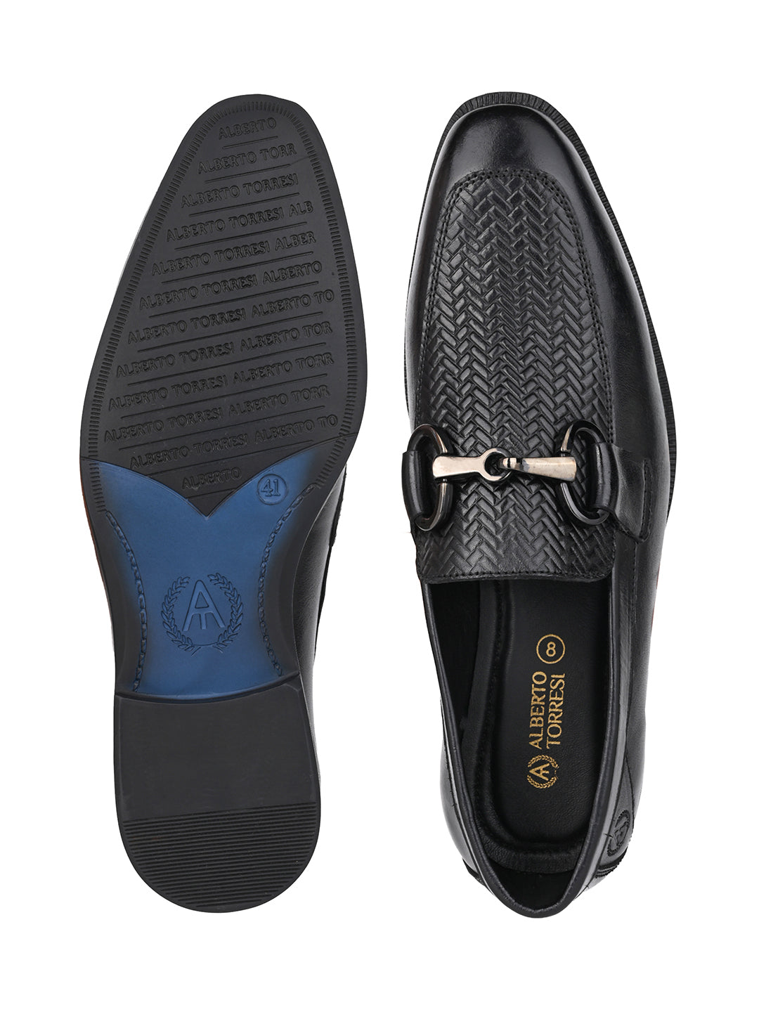 Alberto Torresi Premium Branded Horsebit Formal LeatherLoafer With TPR Sole And Heel Support