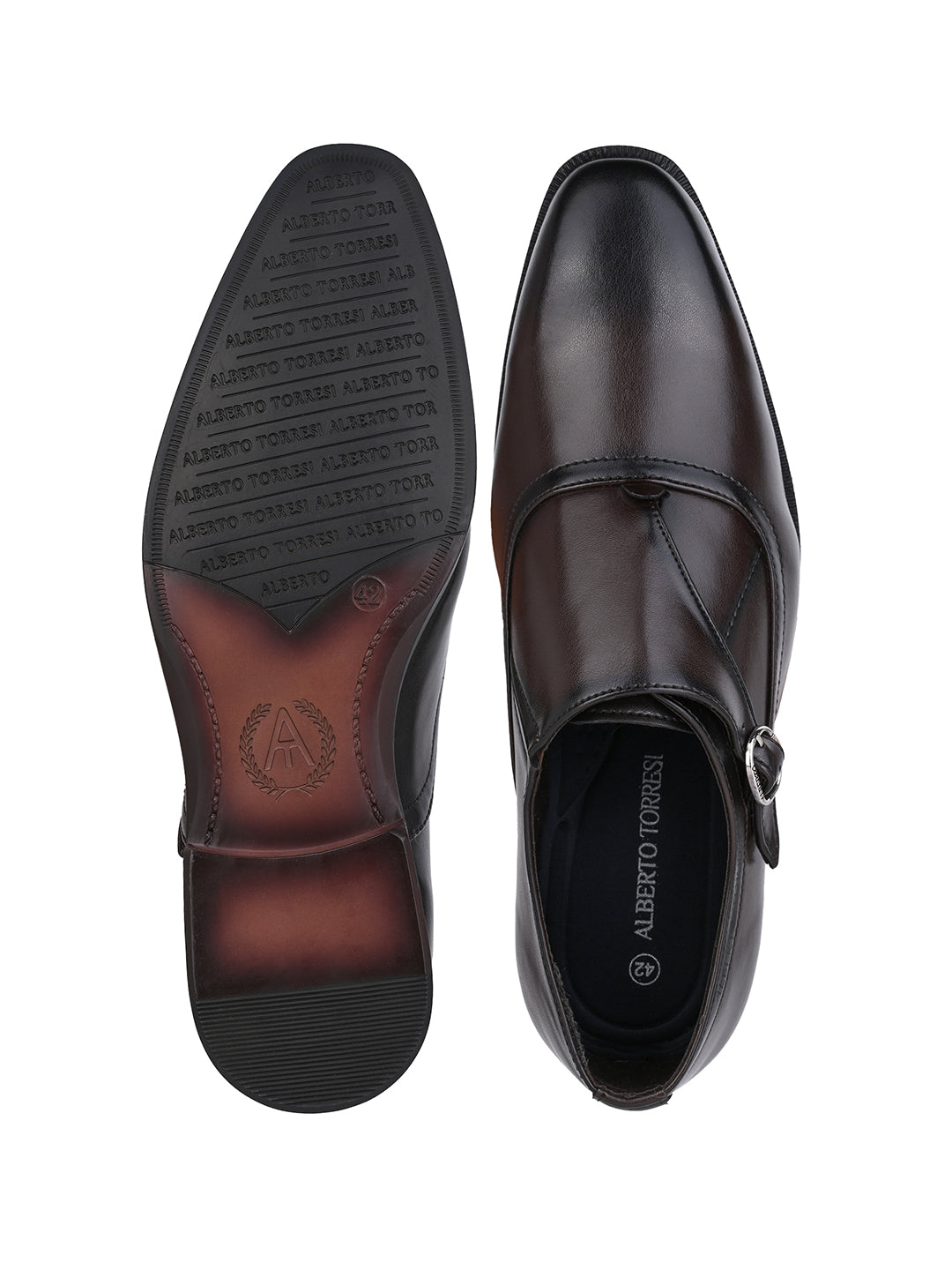 Alberto Torresi Hungary Series 606 Versatile Brown Formal Monk Shoes