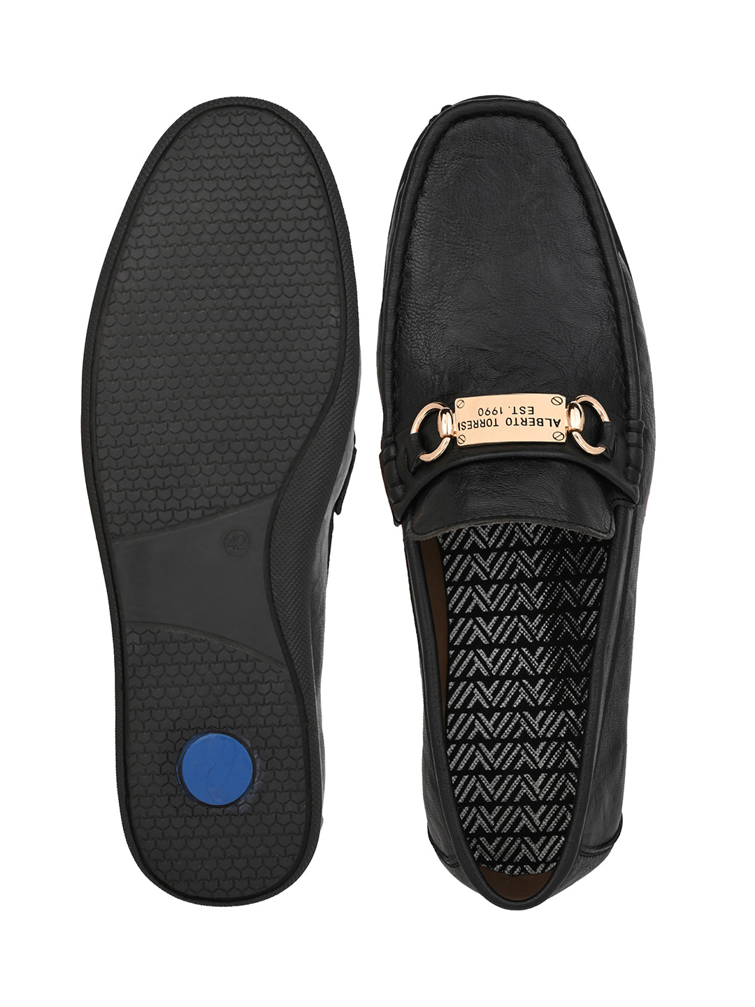 Alberto Torresi Twisty Series 531 Full Flex Rubber Sole Slip In Black Casual Loafers