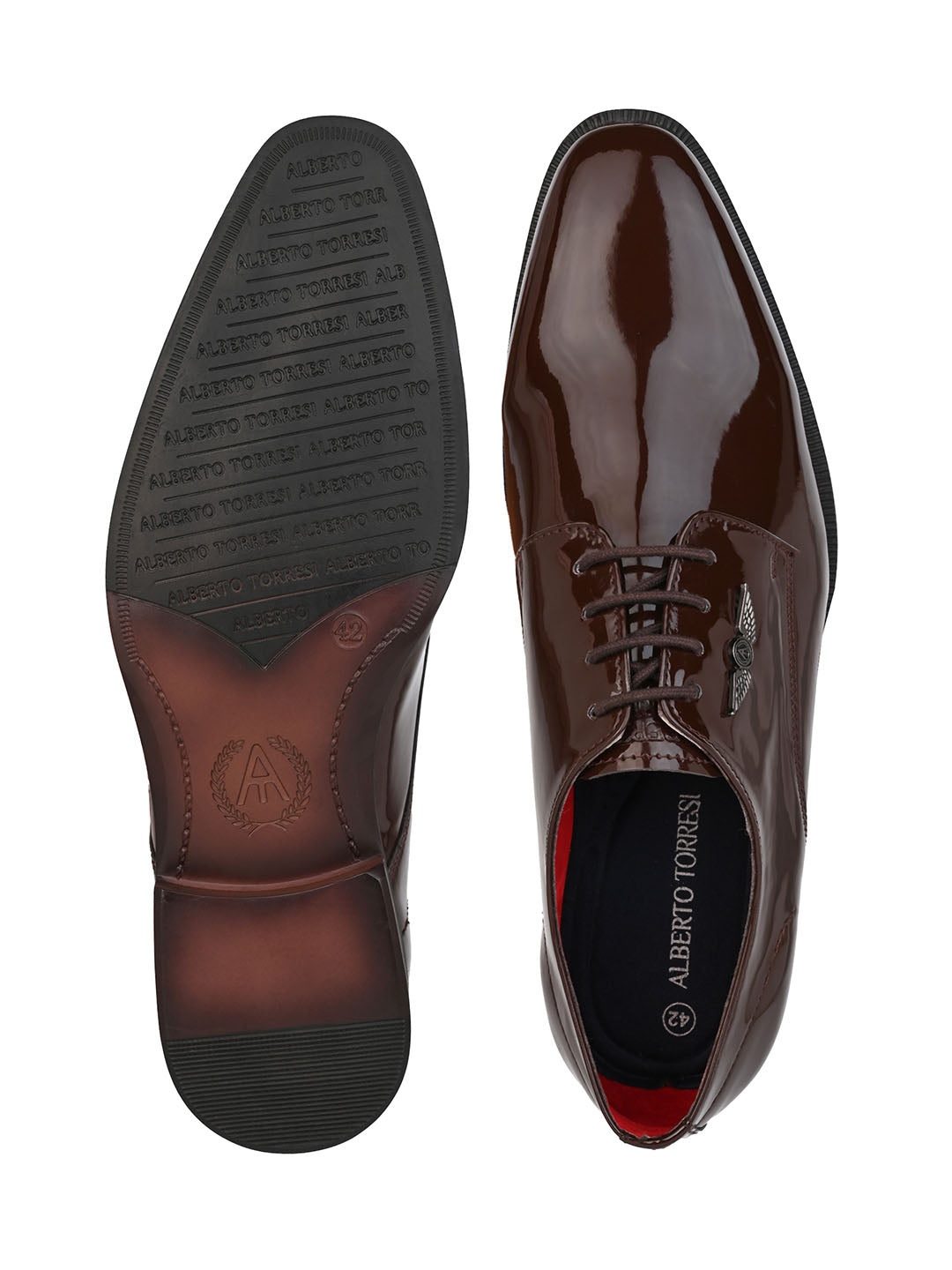 Alberto Torresi Brown Patent Lace up Formal Shoes
