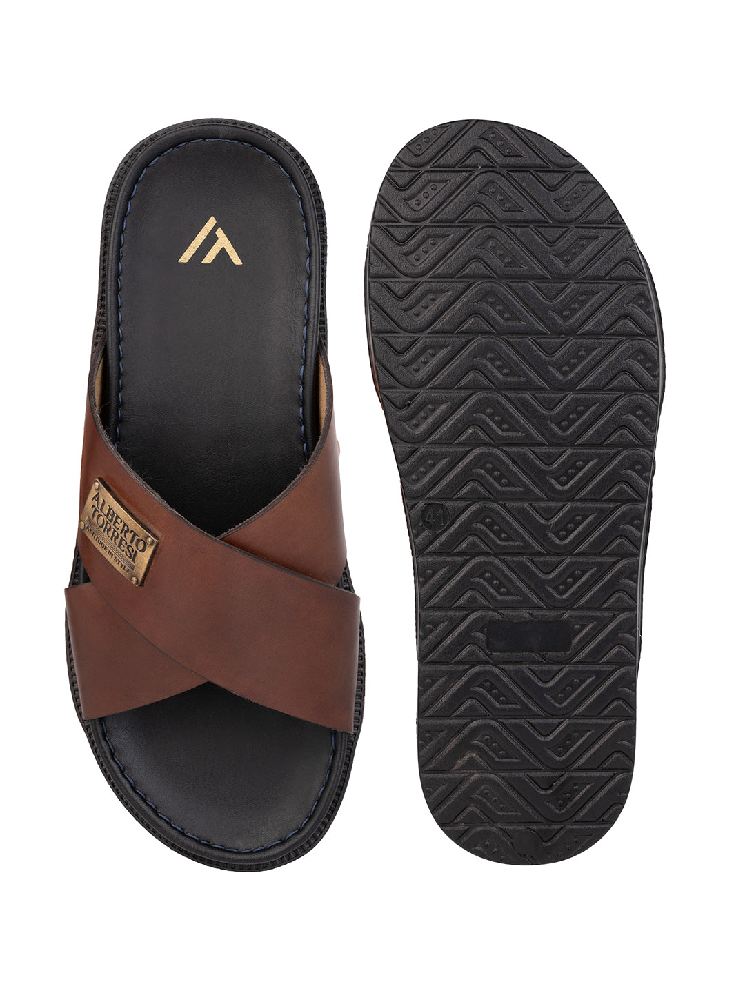 Alberto Torresi Deriko Tan Genuine Leather Flats