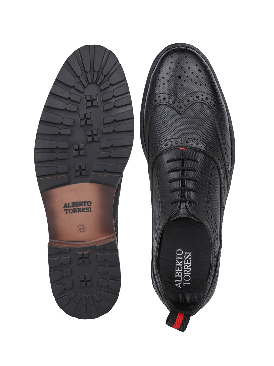 Alberto Torresi Latest Black Brogue Shoes With Padded Insole