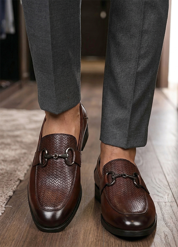 Premium Branded Horsebit Formal Leather Loafer With Tpr Sole And Heel Support