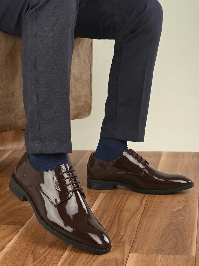 Alberto Torresi Brown Patent Lace up Formal Shoes