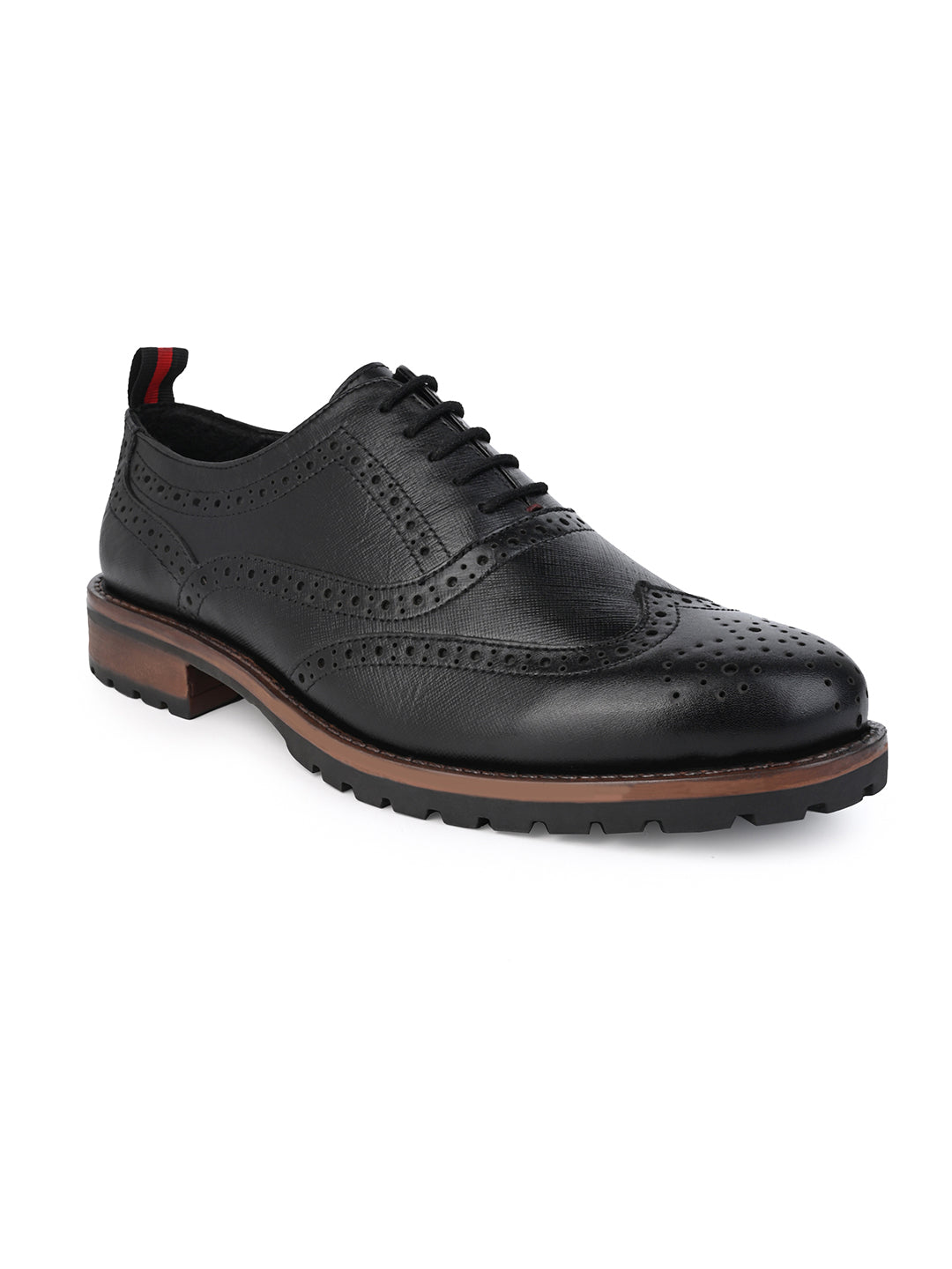 Alberto Torresi Latest  Black Brogue Shoes With Padded Insole