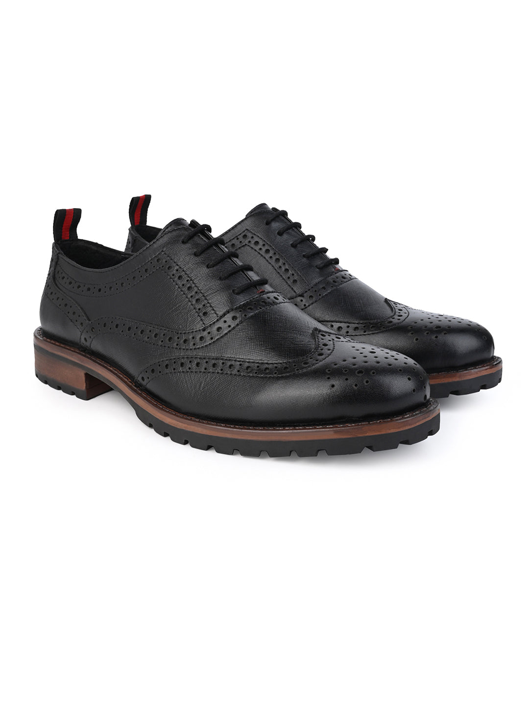 Alberto Torresi Latest  Black Brogue Shoes With Padded Insole