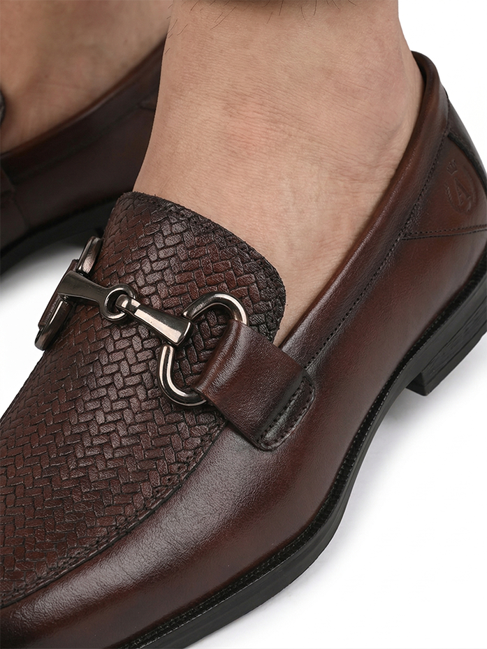 Premium Branded Horsebit Formal Leather Loafer With Tpr Sole And Heel Support