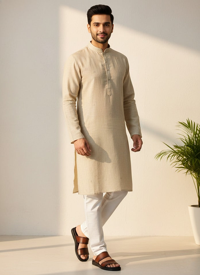 Alberto Torresi PVC Printed Branding Textured Tan Leather Men Slippers