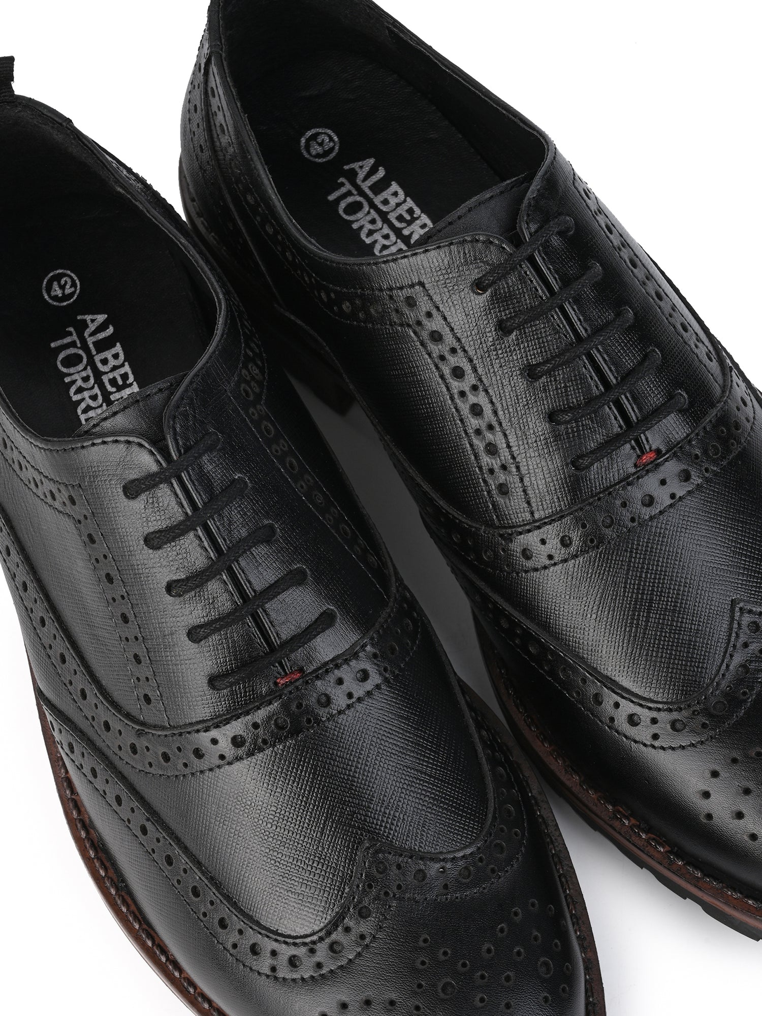 Alberto Torresi Latest  Black Brogue Shoes With Padded Insole
