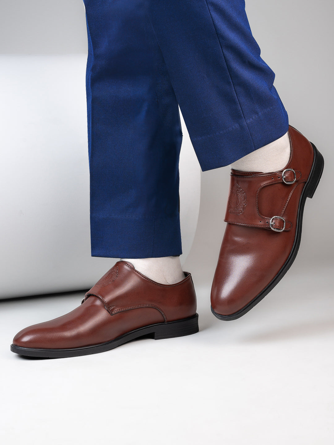 Strap Dress Shoes Mens Suede Monk Strap Shoes Tan Premium Double