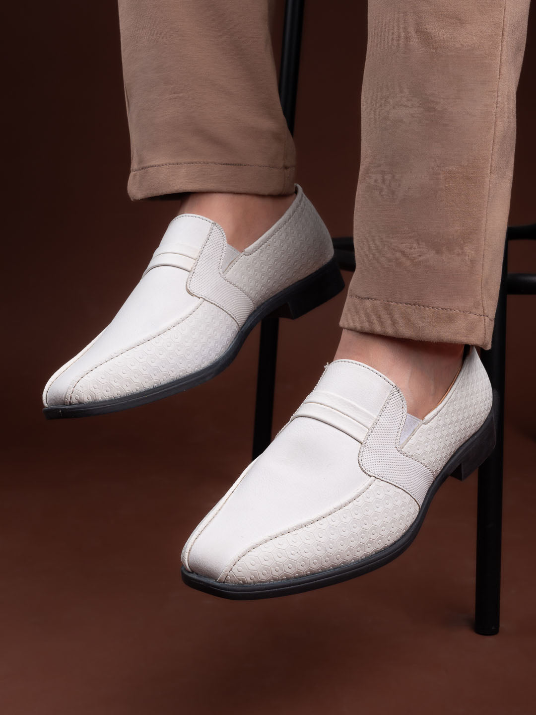 Alberto Torresi Office Edition White Faux Leather Slip On 800