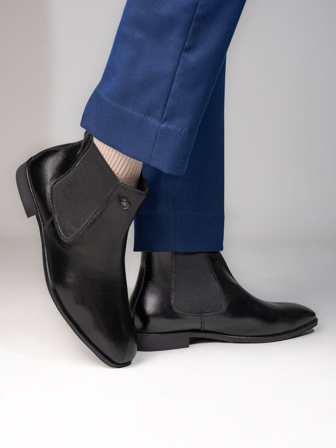 Alberto Torresi Men’s Leather Chelsea Boots in Black