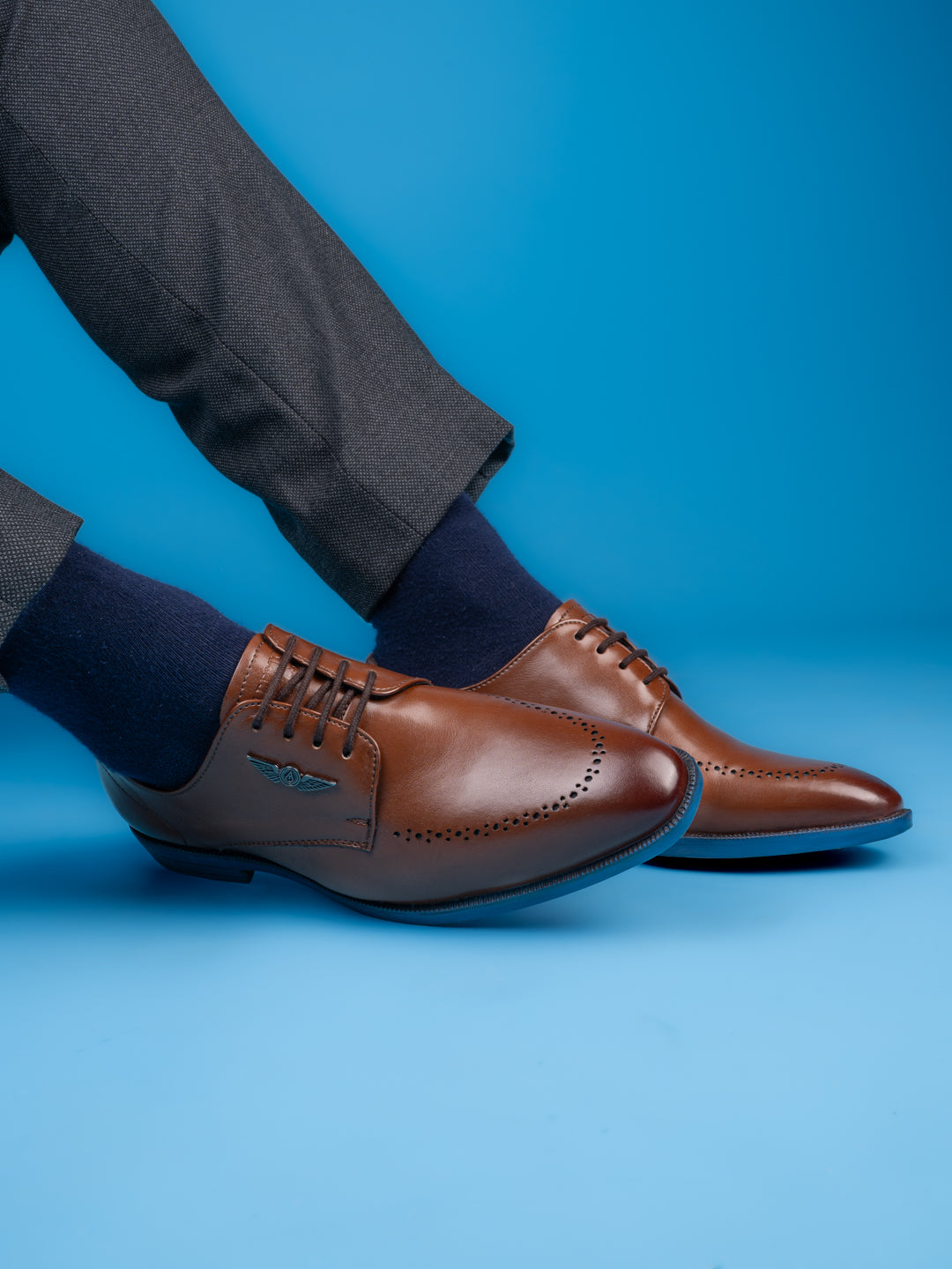 Alberto Torresi Hungary Series 607 Branded Sole Tan Formal Shoes