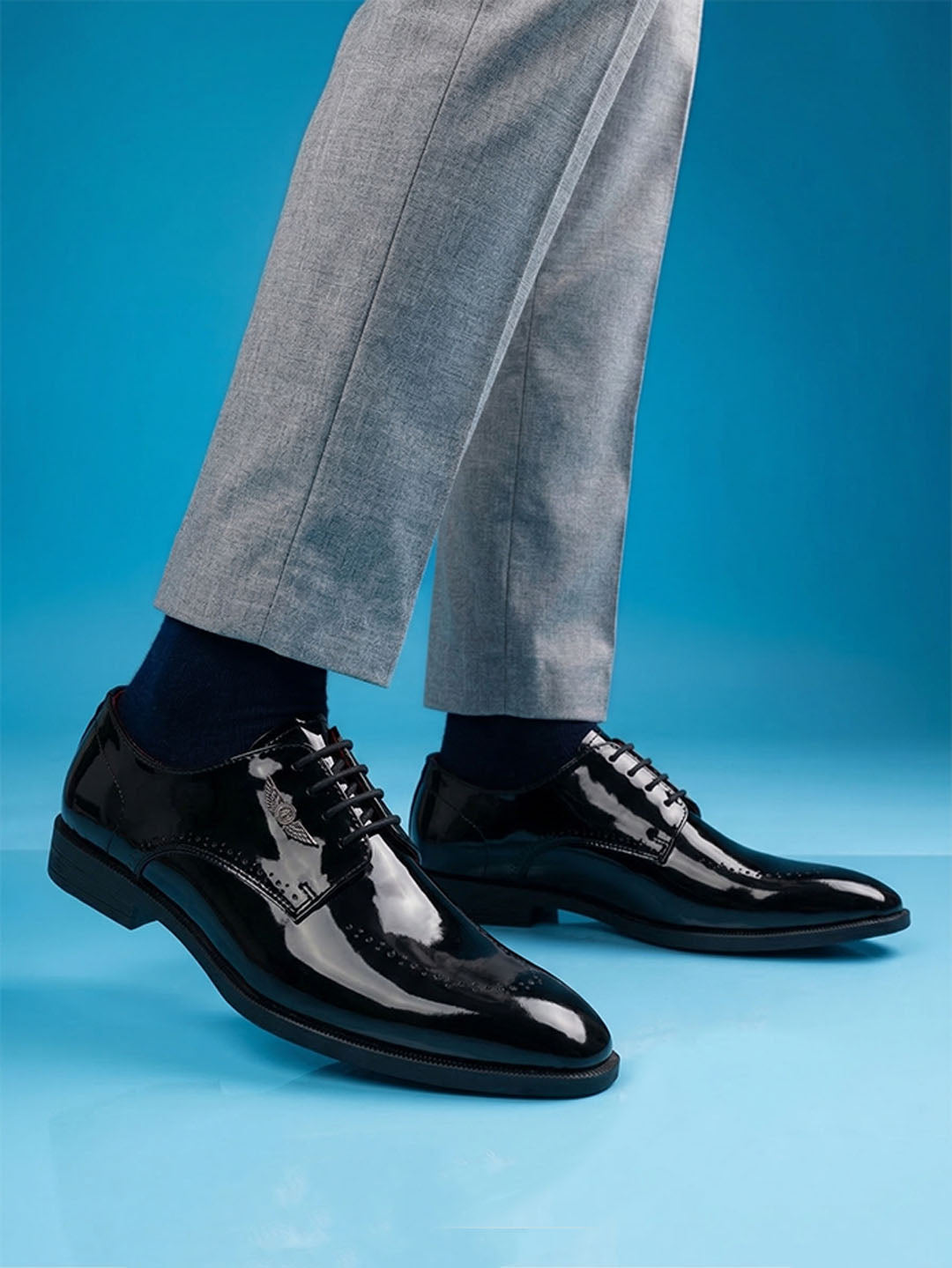 Alberto Torresi Black Patent Lace up Formal Shoes