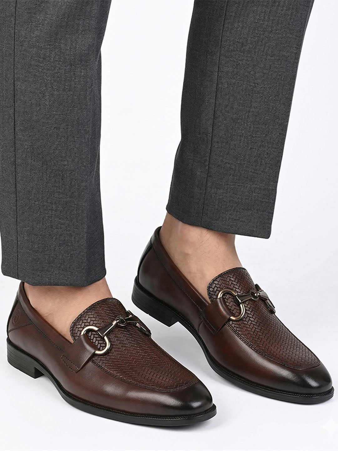 Premium Branded Horsebit Formal Synthetic Loafer With Tpr Sole And Heel Support