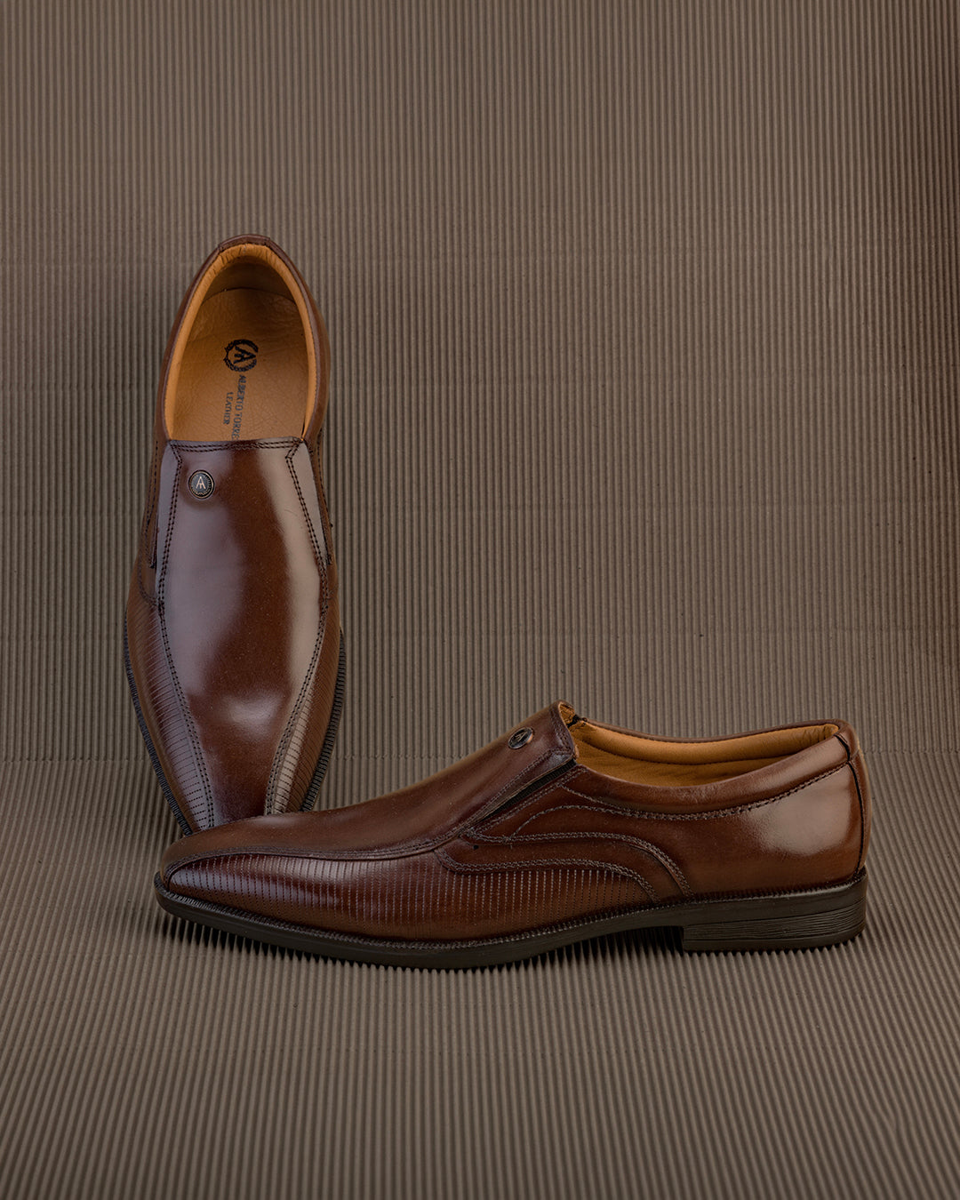 Alberto Torresi Hungary Series Brown Leather Formal Shoe With Branded Sole