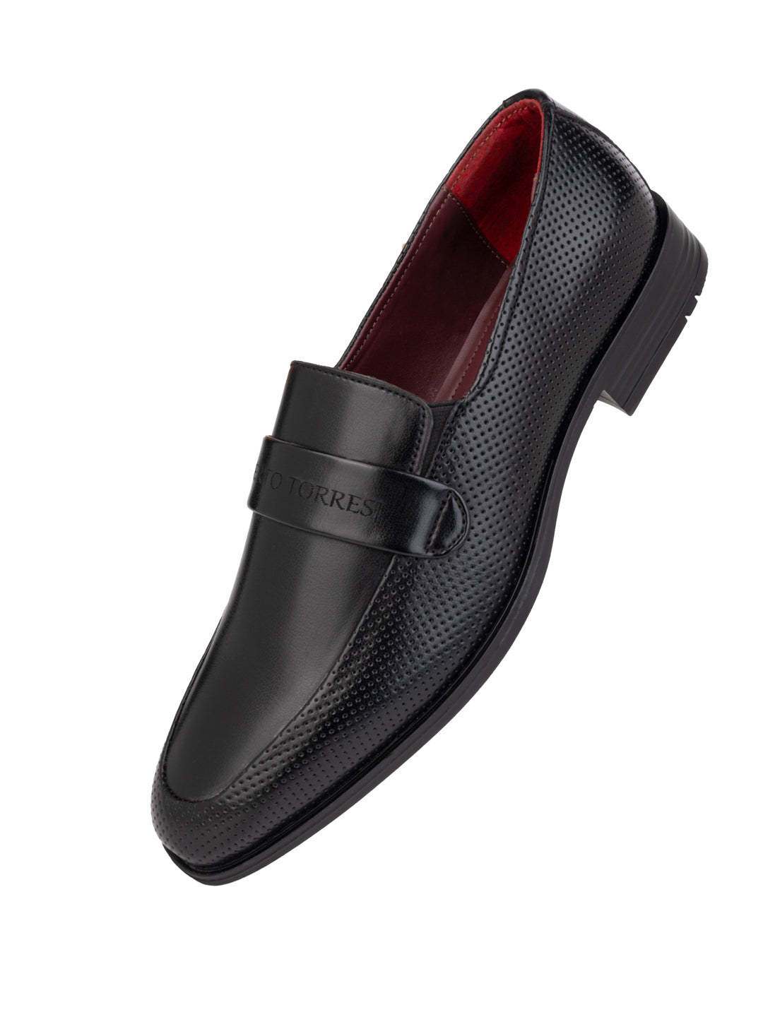 Alberto Torresi Fox leather Black Slip On Formal Shoes