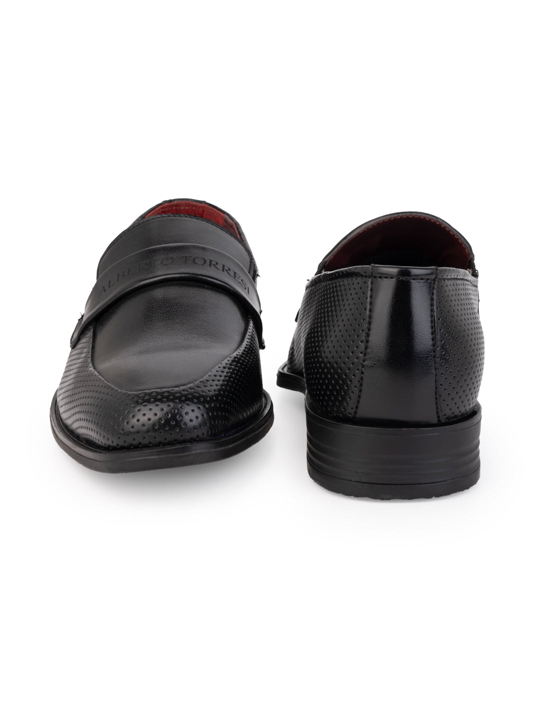 Alberto Torresi Fox leather Black Slip On Formal Shoes