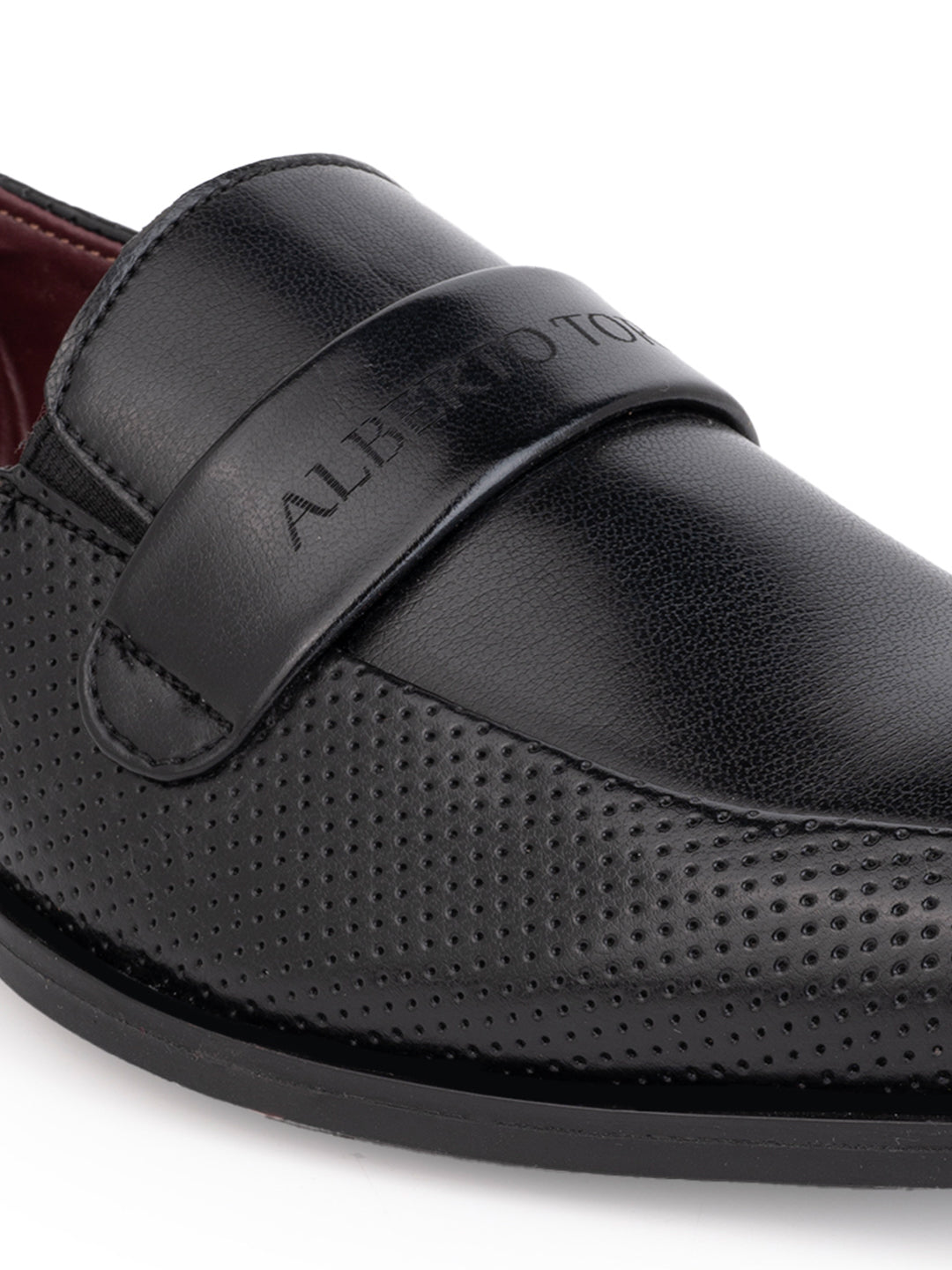 Alberto Torresi Fox leather Black Slip On Formal Shoes