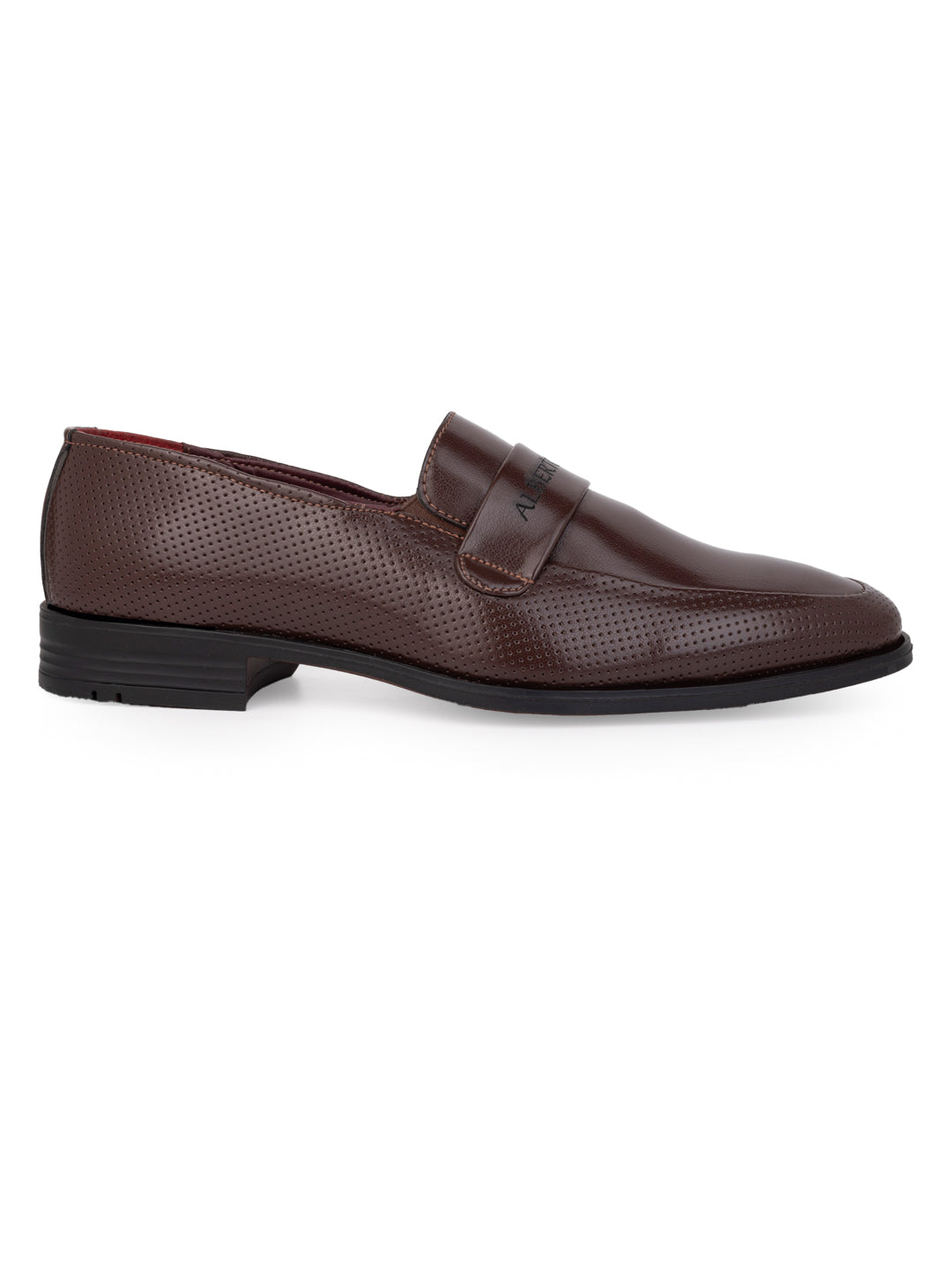 Alberto Torresi Fox leather Brown Slip On Formal Shoes