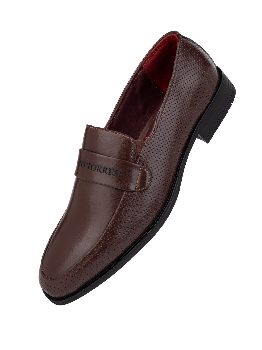 Alberto Torresi Fox leather Brown Slip On Formal Shoes