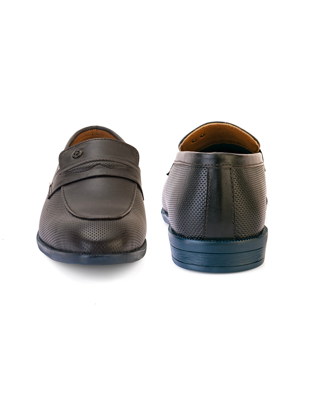 Men Bordo Textured Leather Slip-On Penny Loafers with TPR Sole