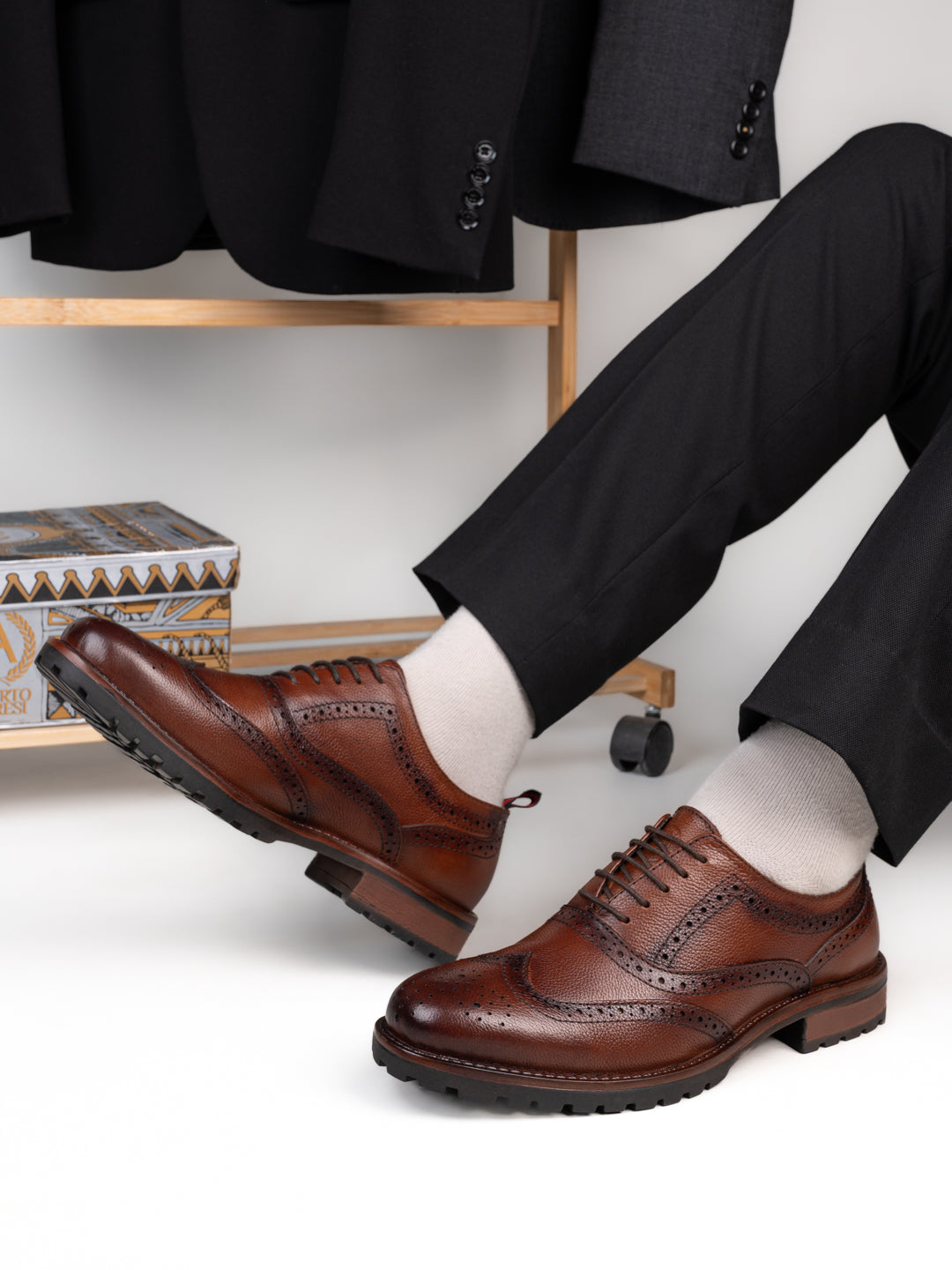 Alberto Torresi Latest Tan  Brogue Shoes With Padded Insole