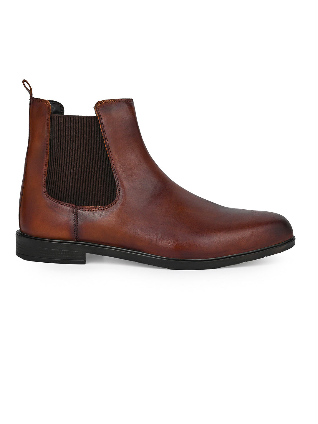 Alberto Torresi Tan Leather Chelsea Boots for Men