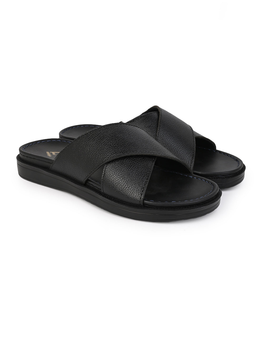 Alberto Torresi Deriko Black Genuine Leather Flats
