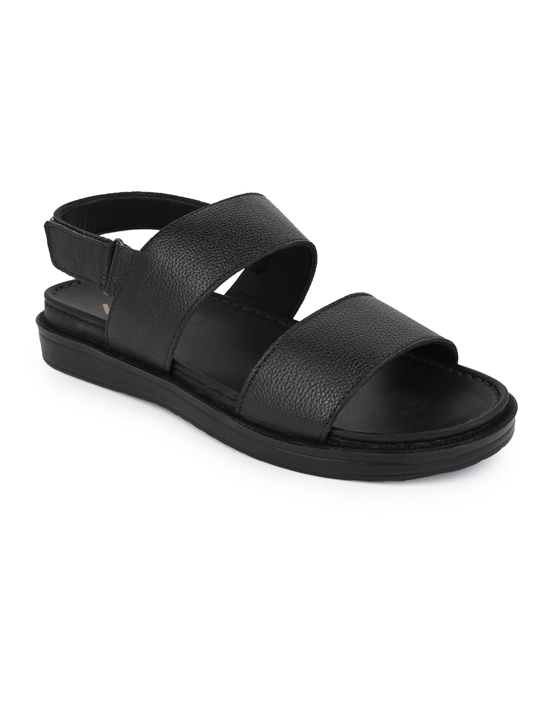 Alberto Torresi Deriko Black Genuine Leather Slingl Back Sandals For Men