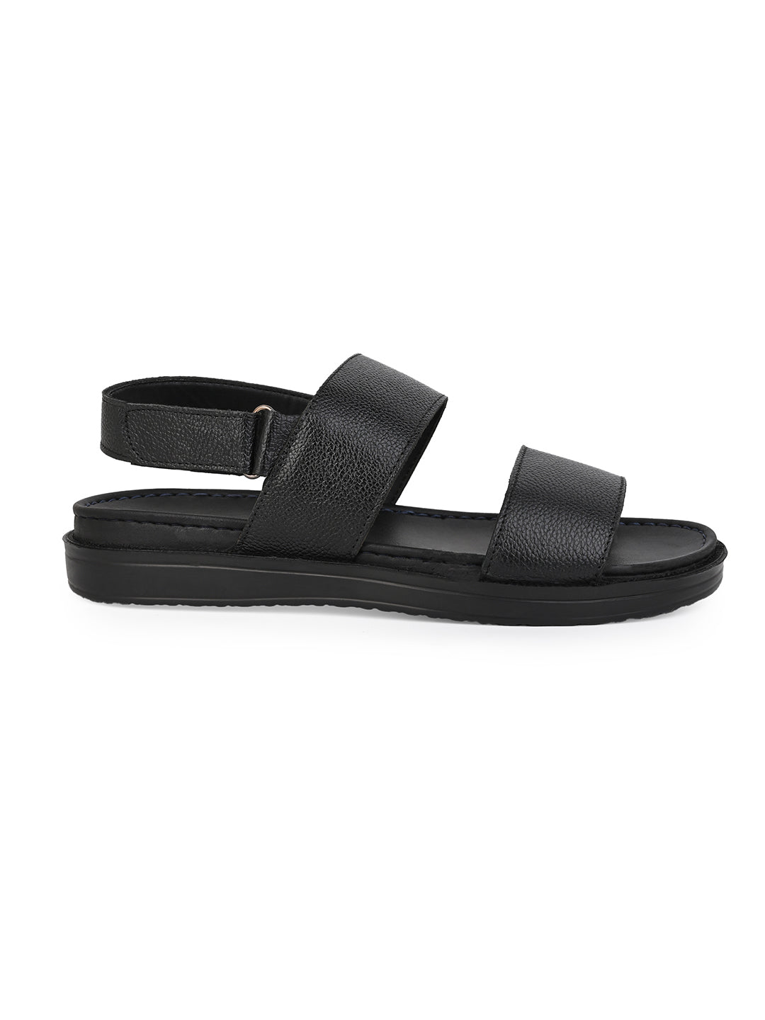 Alberto Torresi Deriko Black Genuine Leather Slingl Back Sandals For Men