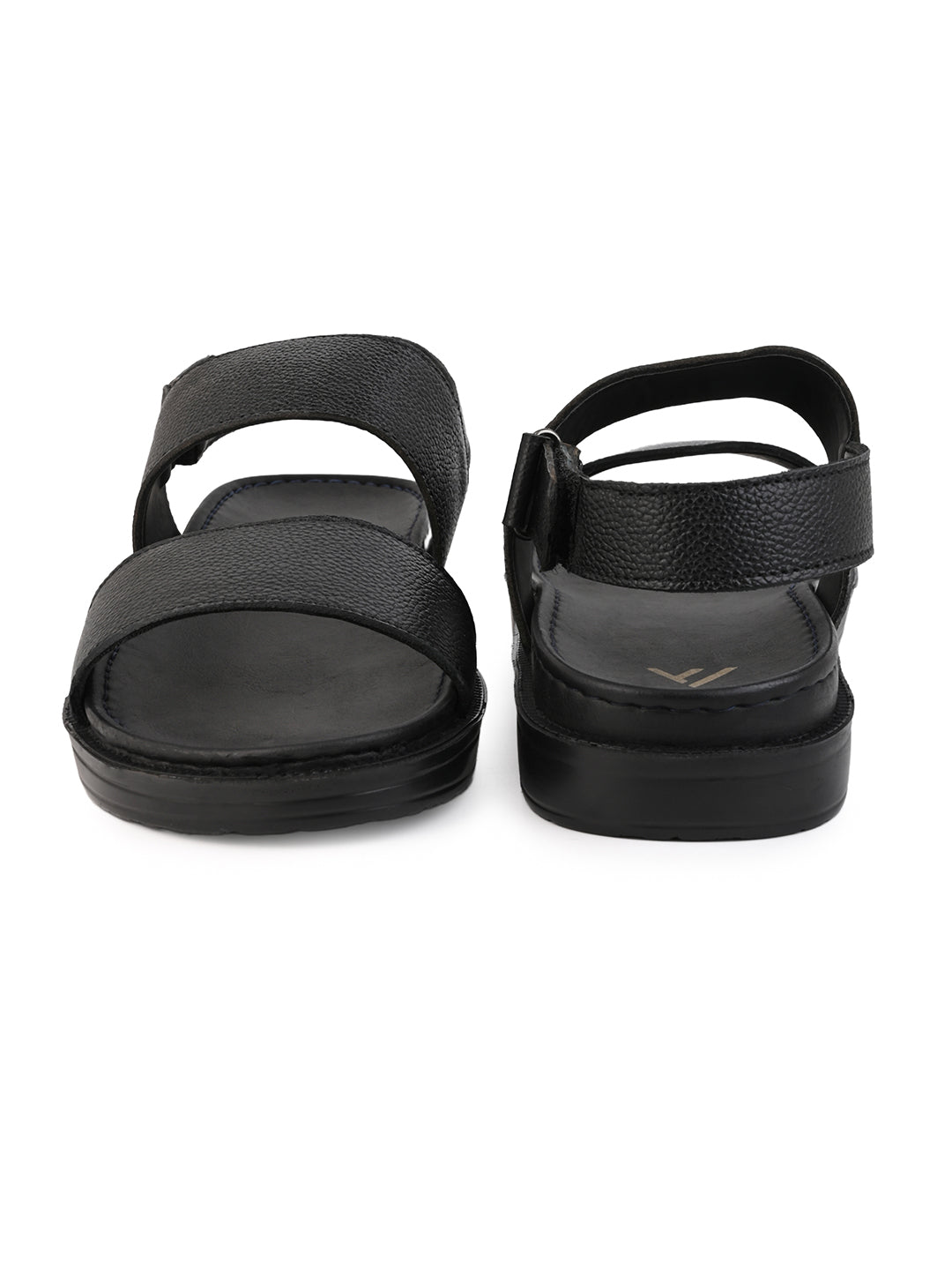 Alberto Torresi Deriko Black Genuine Leather Slingl Back Sandals For Men