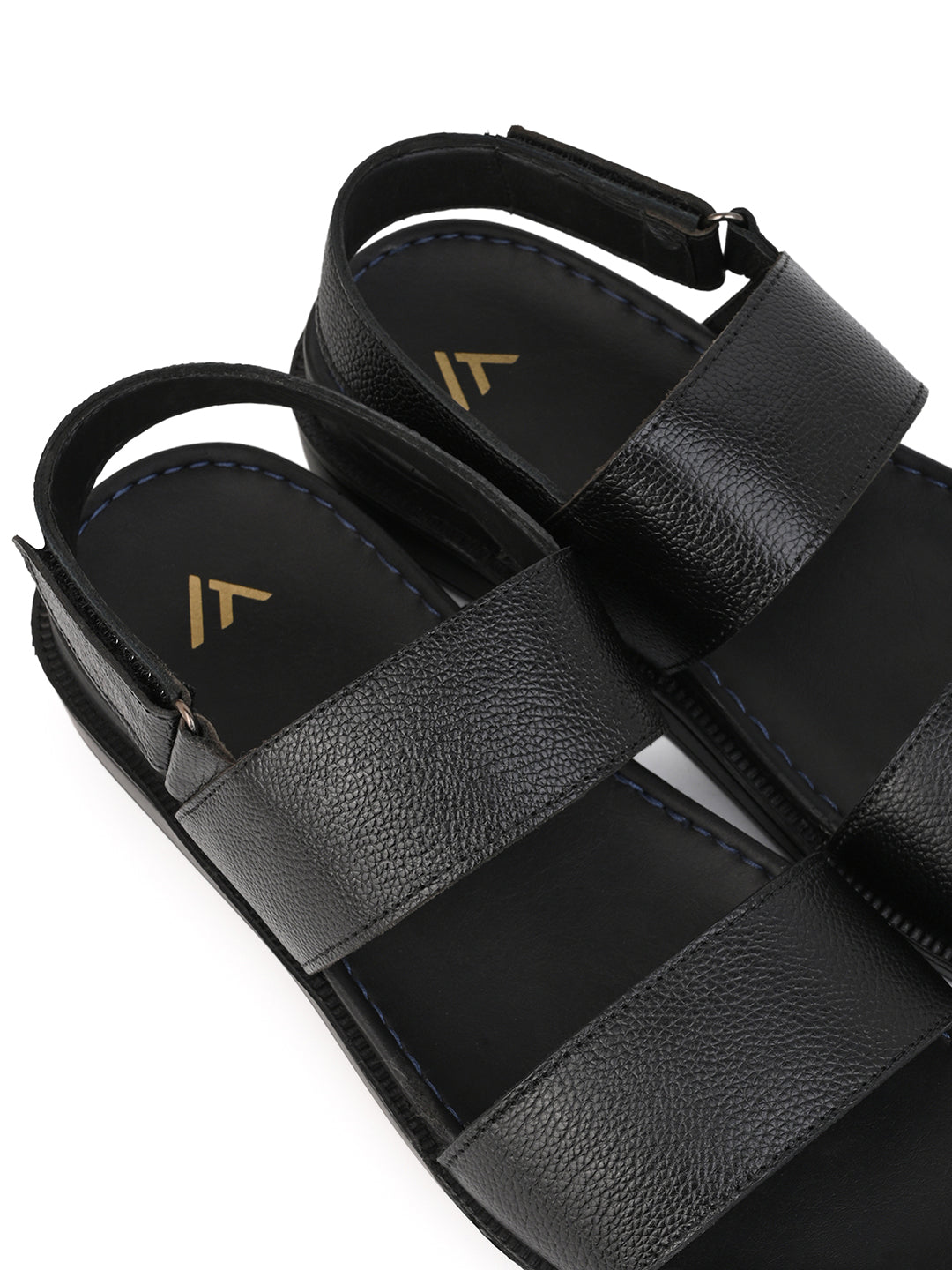 Alberto Torresi Deriko Black Genuine Leather Slingl Back Sandals For Men