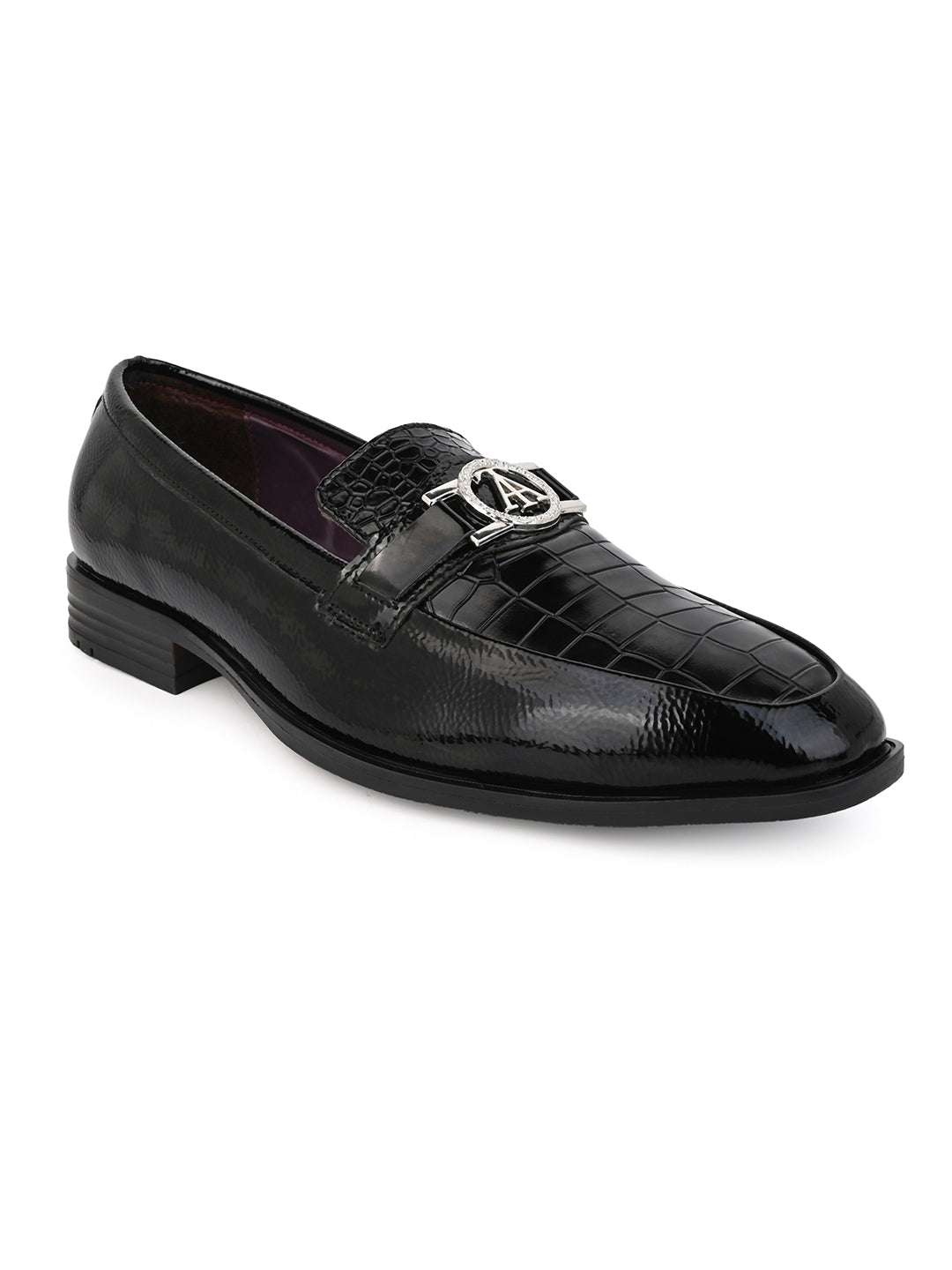 Alberto Torresi Wedding Black Patent Shoe With Metal Accent