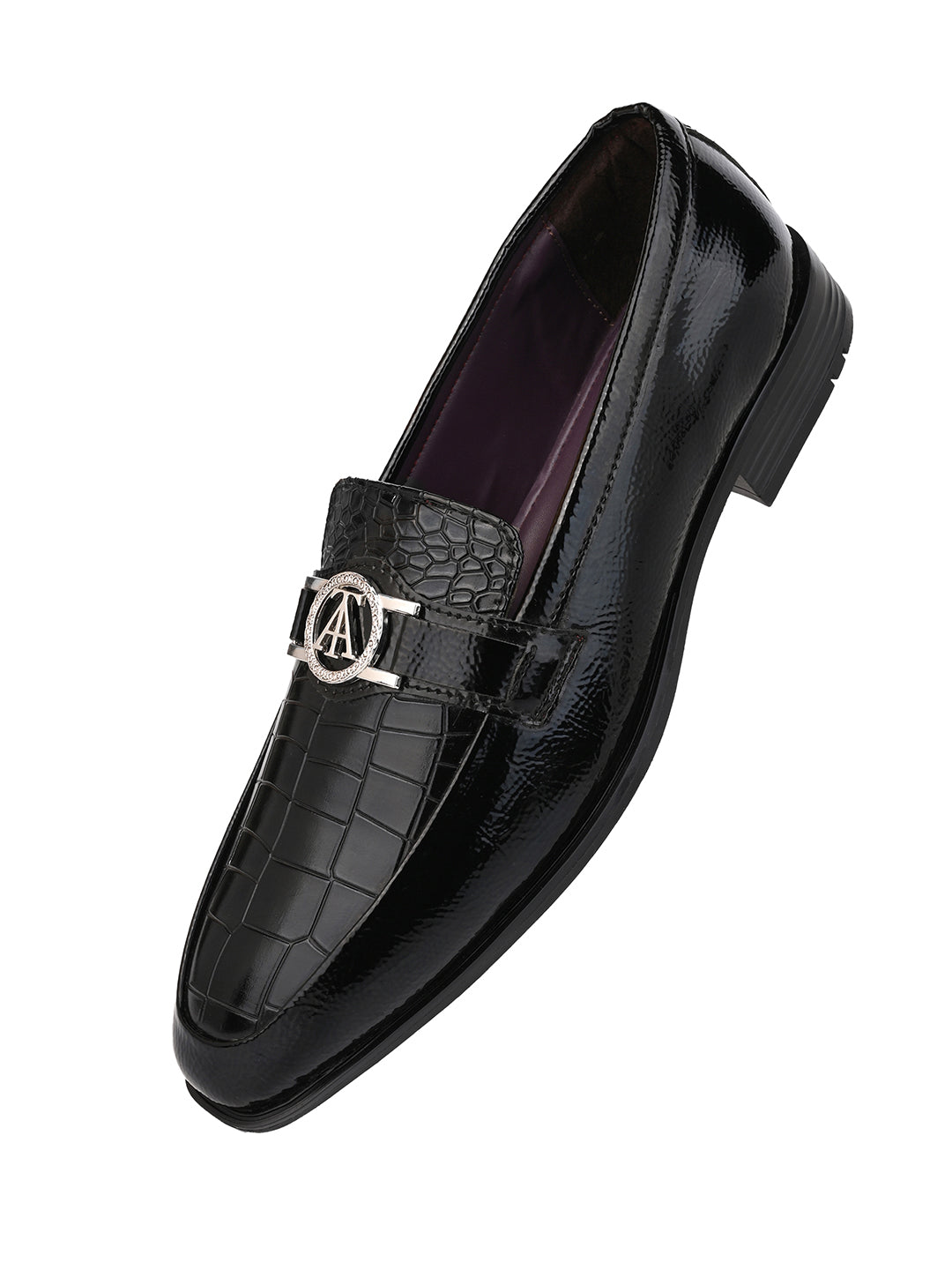 Alberto Torresi Wedding Black Patent Shoe With Metal Accent