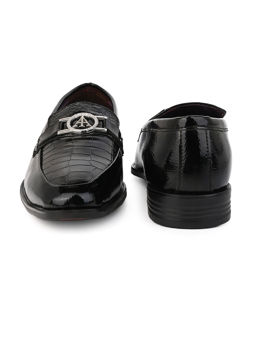 Alberto Torresi Wedding Black Patent Shoe With Metal Accent