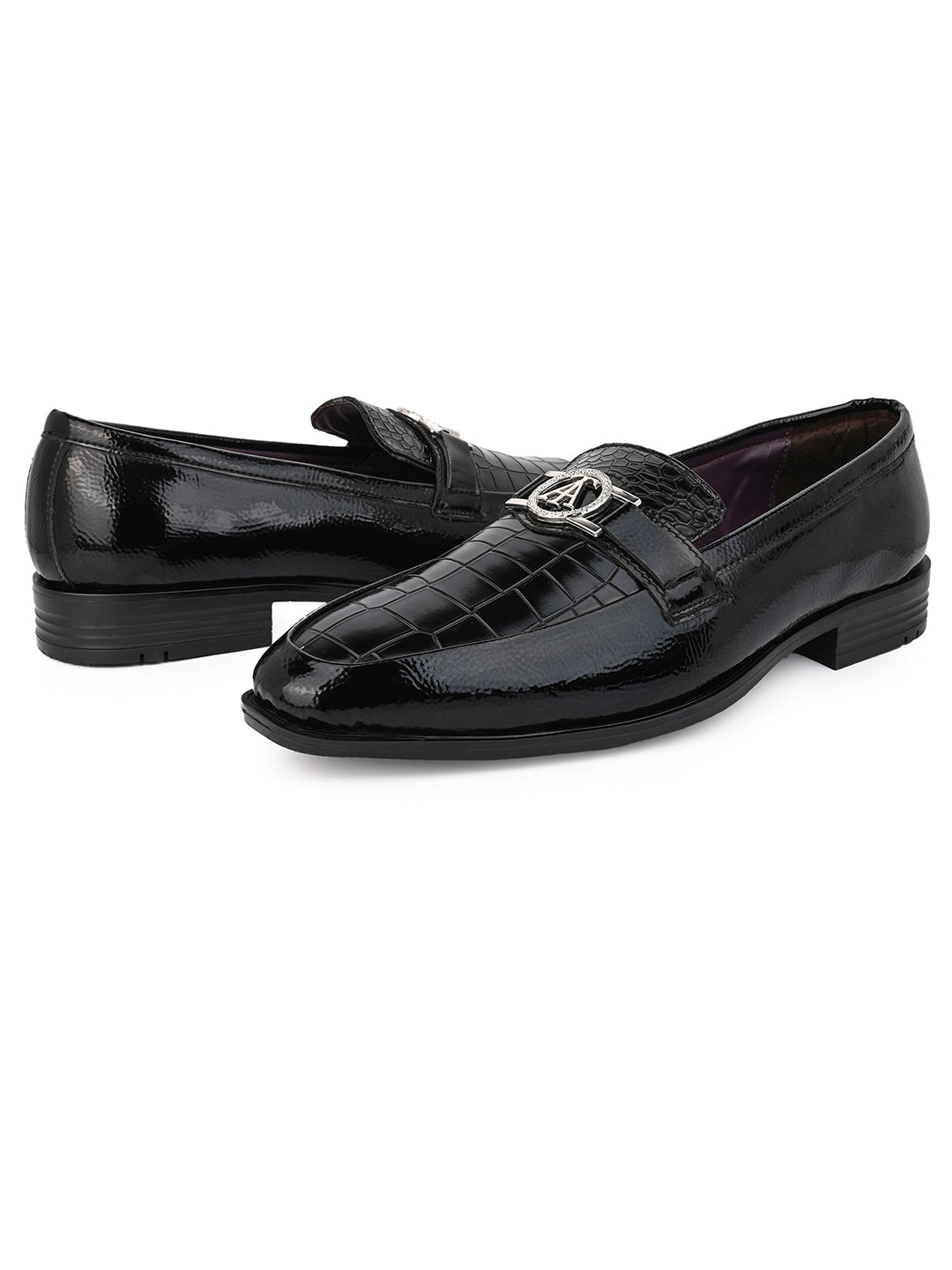 Alberto Torresi Wedding Black Patent Shoe With Metal Accent