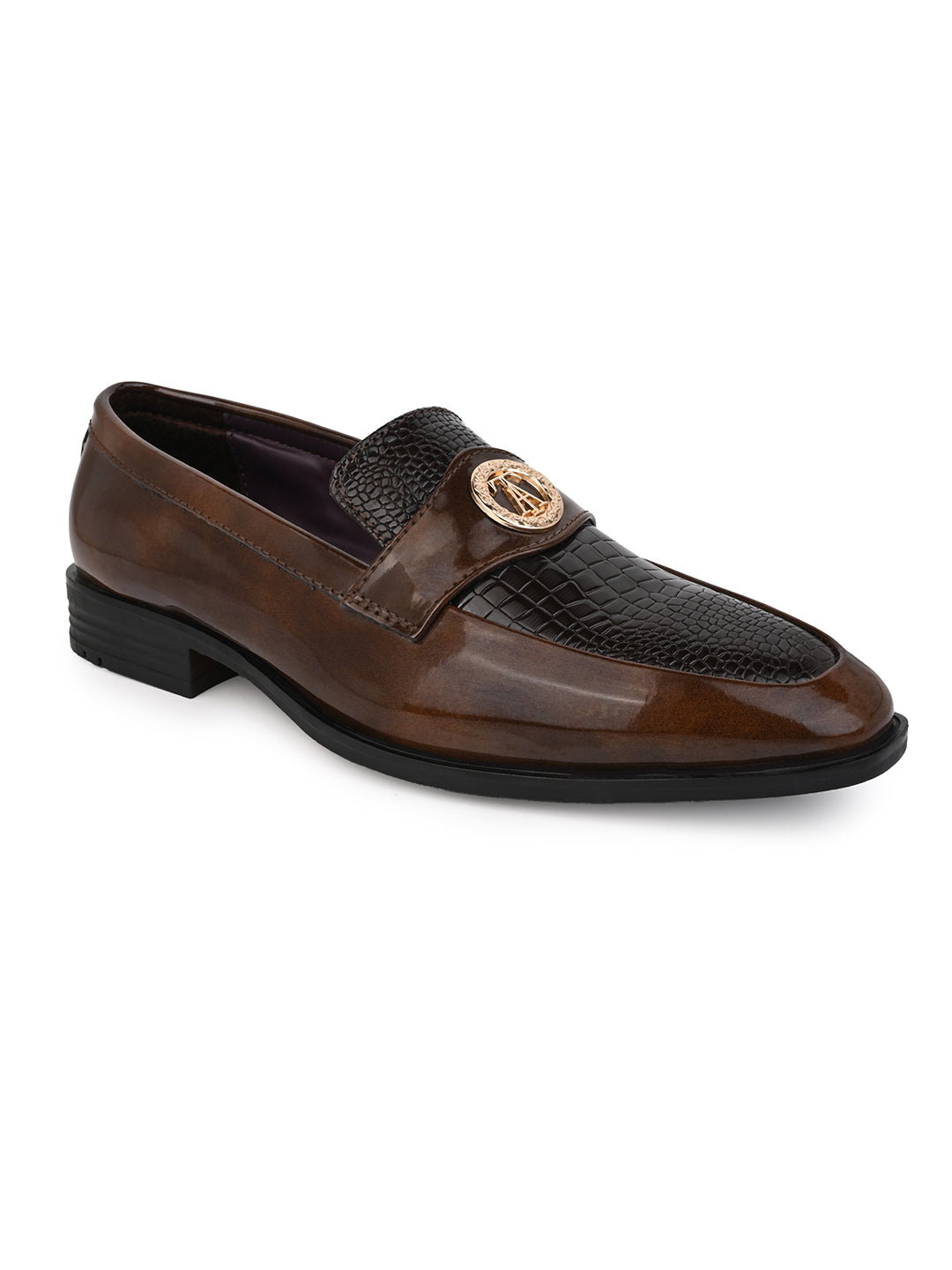 Alberto Torresi Wedding BrownPatent Shoe With Metal Accent