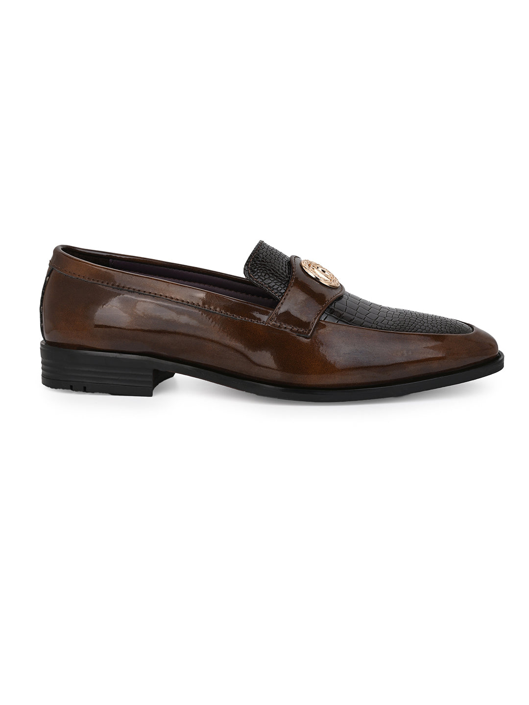 Alberto Torresi Wedding BrownPatent Shoe With Metal Accent