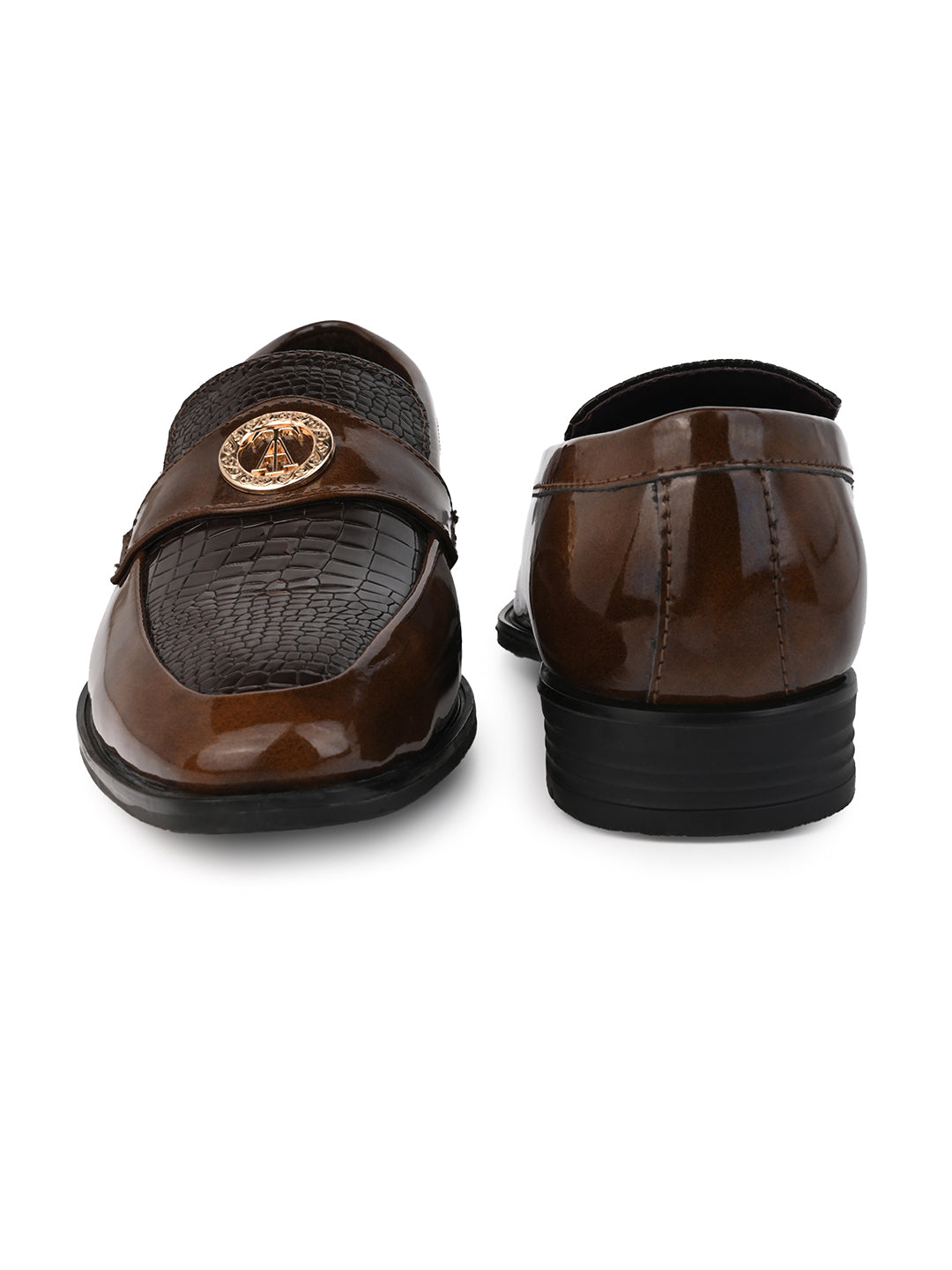 Alberto Torresi Wedding BrownPatent Shoe With Metal Accent