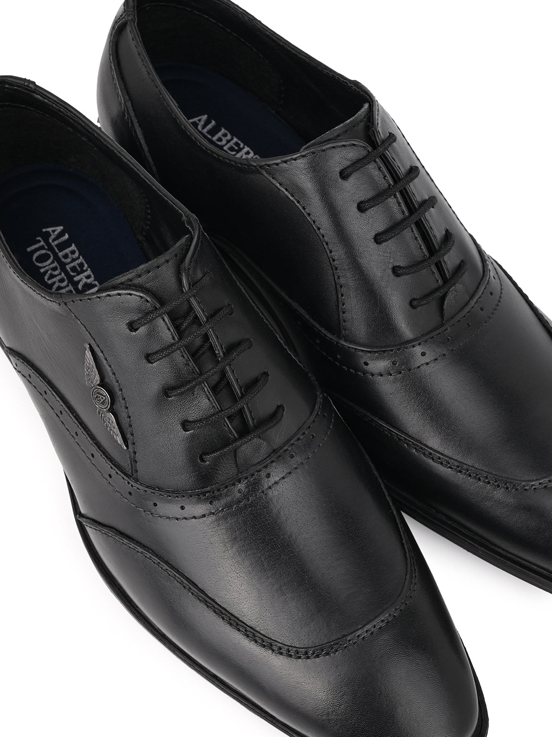 Alberto Torresi Genuine Leather Black Laceup Formal Shoes Oxford For Men