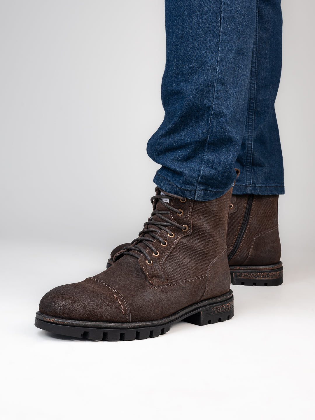 Alberto Torresi Headon Series Devl556 Suede Distress Long Boots For Men