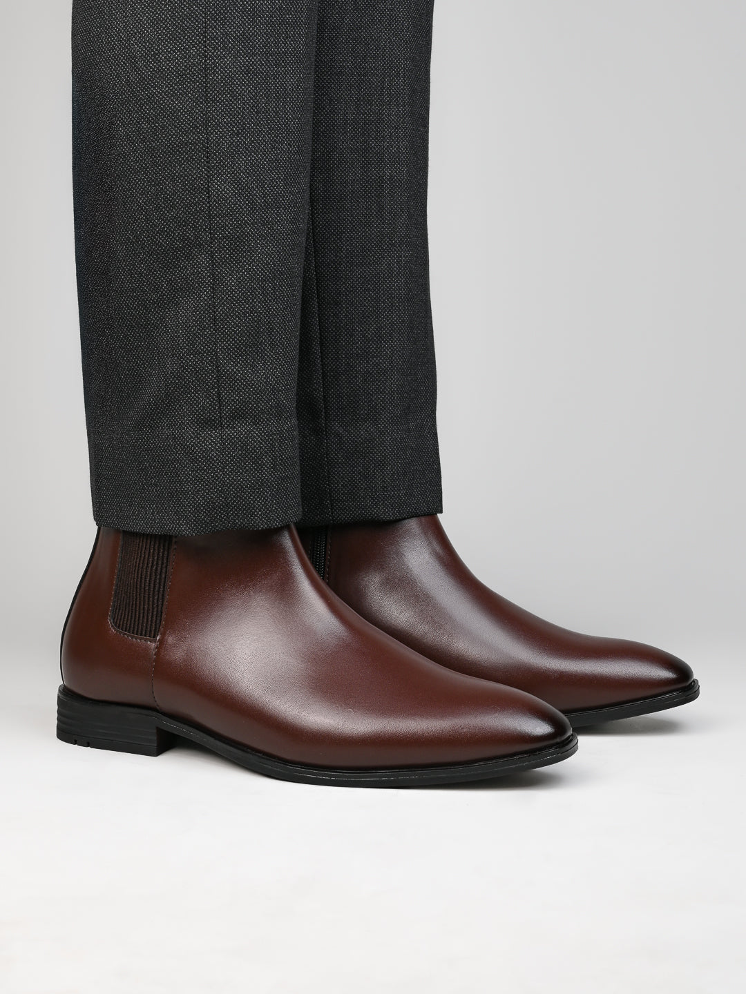 Alberto Torresi Synthetic Brown Chelsea Boots For Men