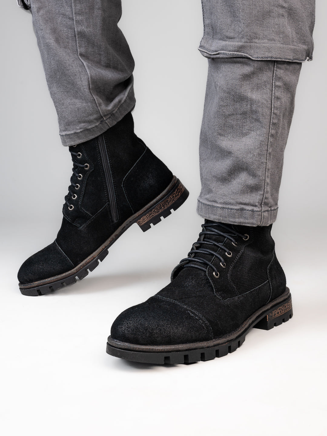 Alberto Torresi Headon Series Devl556 Suede Distress Long Boots For Men