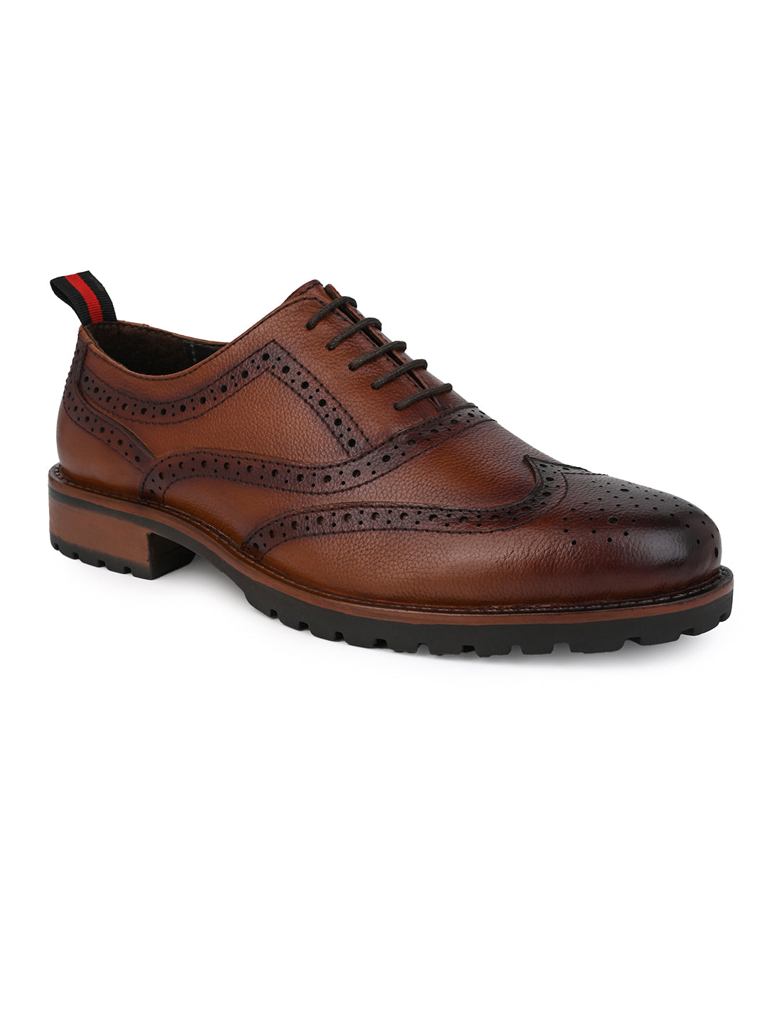 Alberto Torresi Latest Tan Brogue Shoes With Padded Insole