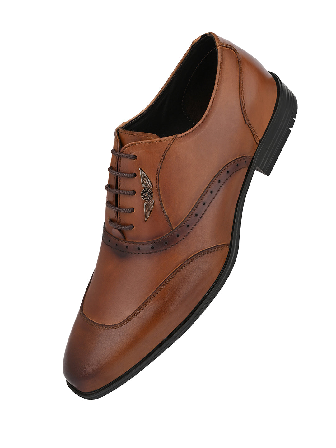 Alberto Torresi Genuine Leather Tan Laceup Formal Shoes Oxford For Men