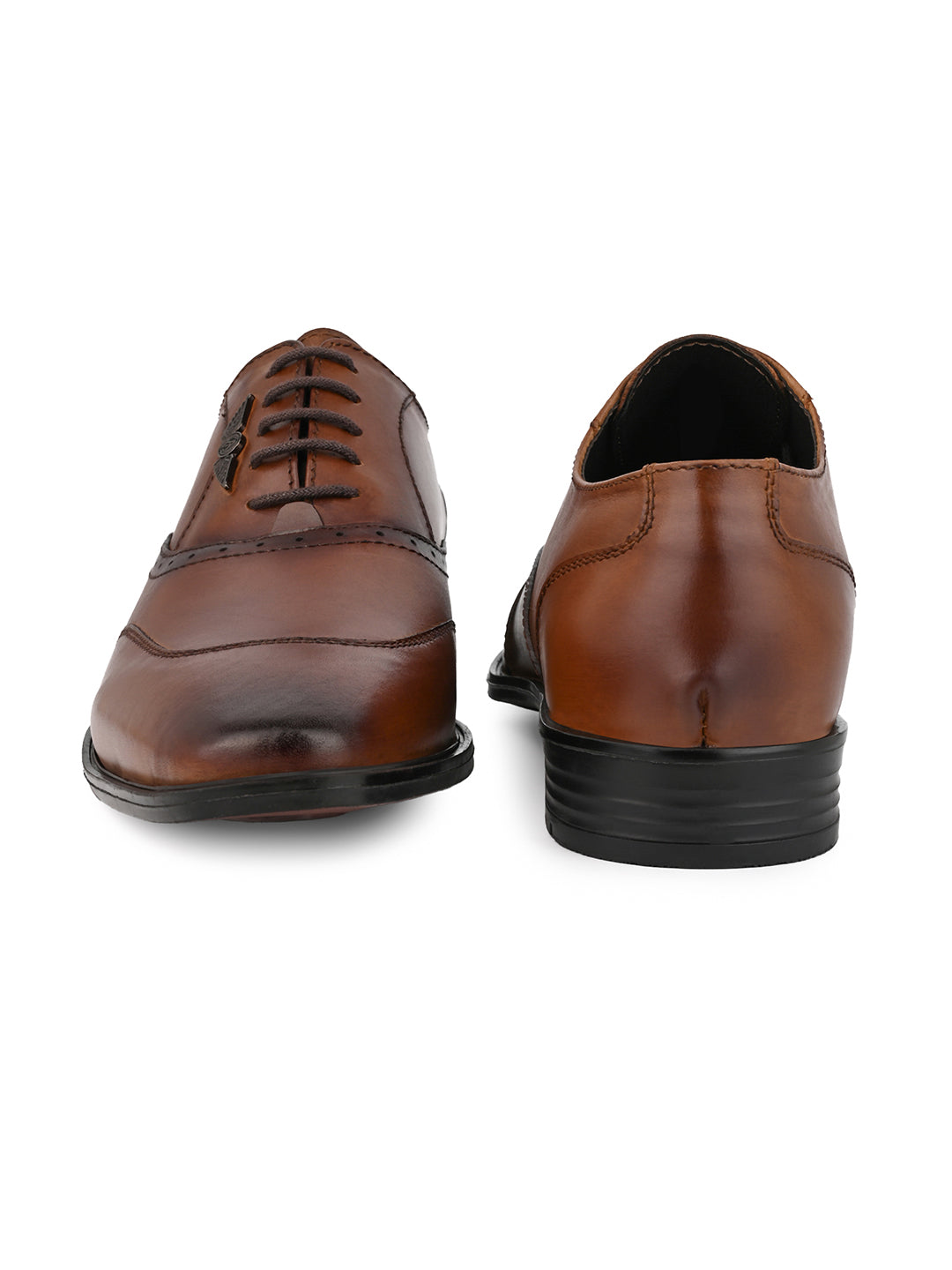 Alberto Torresi Genuine Leather Tan Laceup Formal Shoes Oxford For Men