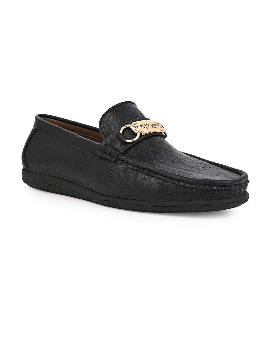 Alberto Torresi Twisty Series 531 Full Flex Rubber Sole Slip In Black Casual Loafers