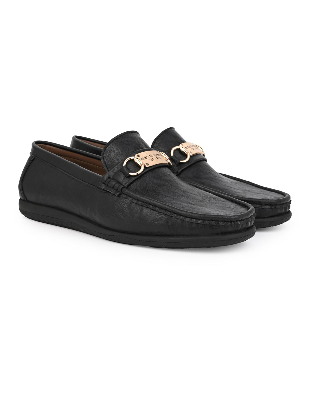 Alberto Torresi Twisty Series 531 Full Flex Rubber Sole Slip In Black Casual Loafers